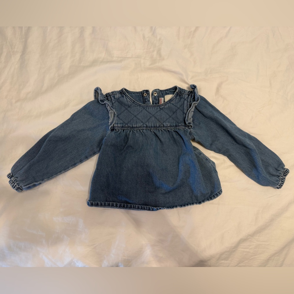 Zara Light Blue Denim Toddler Top